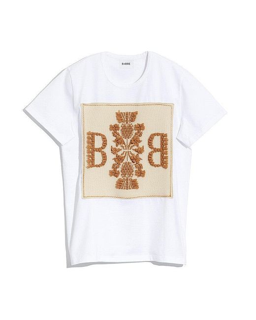 Barrie T-shirt With Knitted Patch in White | Lyst