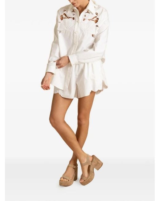 Zimmermann White Daylight Flat Front Short