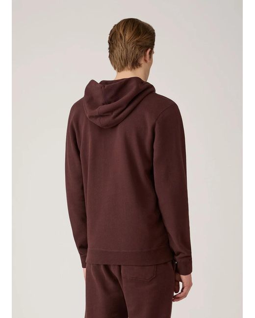 Sunspel Brown Loopback Zip Hoodie