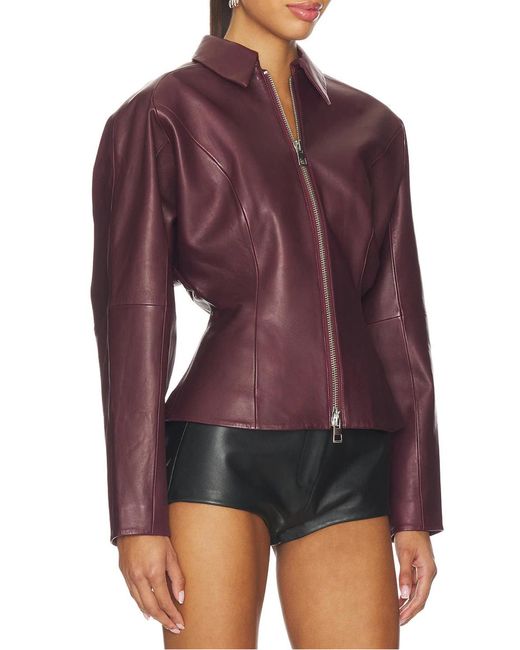 The Sei Purple Fitted Leather Jacket