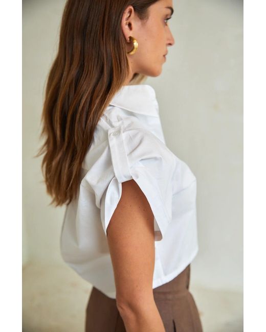 Hevron White Leonora Top