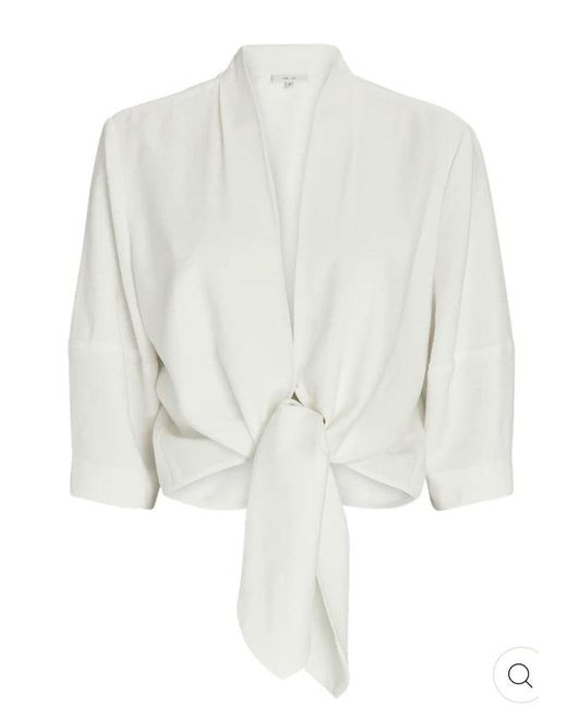 The Sei Tie Front Blouse in White | Lyst
