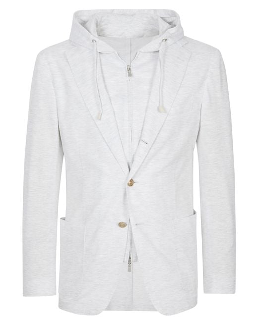 Eleventy White Jacket Melange Light