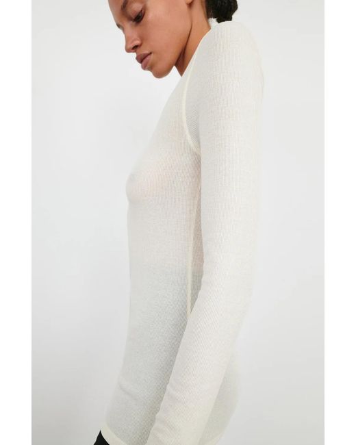 Wardrobe NYC White Ribbed Ls Tee
