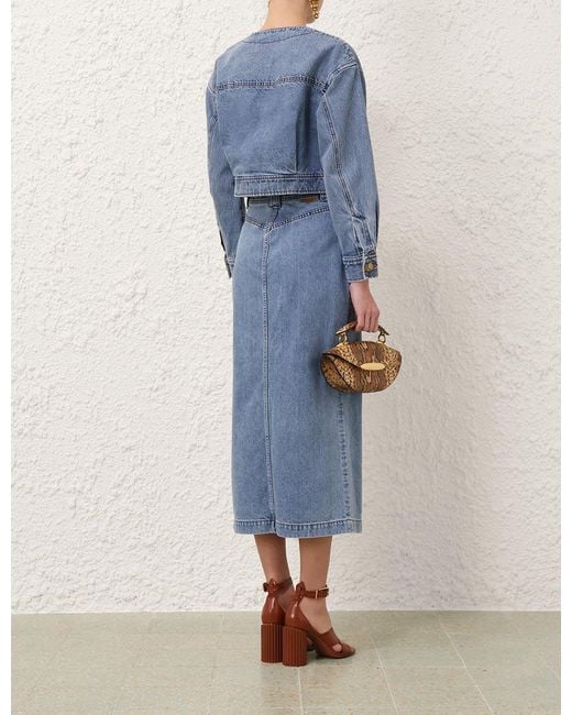 Zimmermann Blue Denim Cropped Jacket