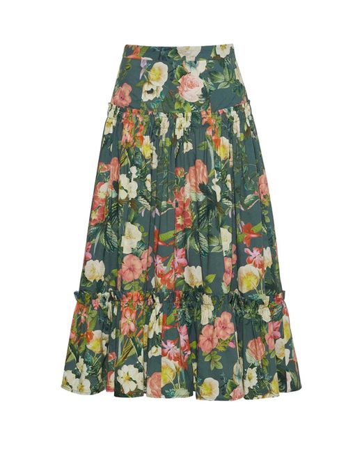 Cara Cara Green Tisbury Skirt Kingston Floral (Final Sale)