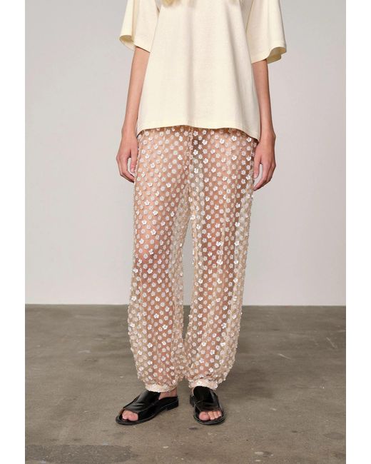 Herskind Natural Nya Pants Embroidered Mesh