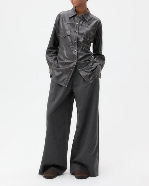 Twp Gray Leather Dutton Shirt