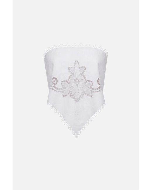 Monse White Scarf Top