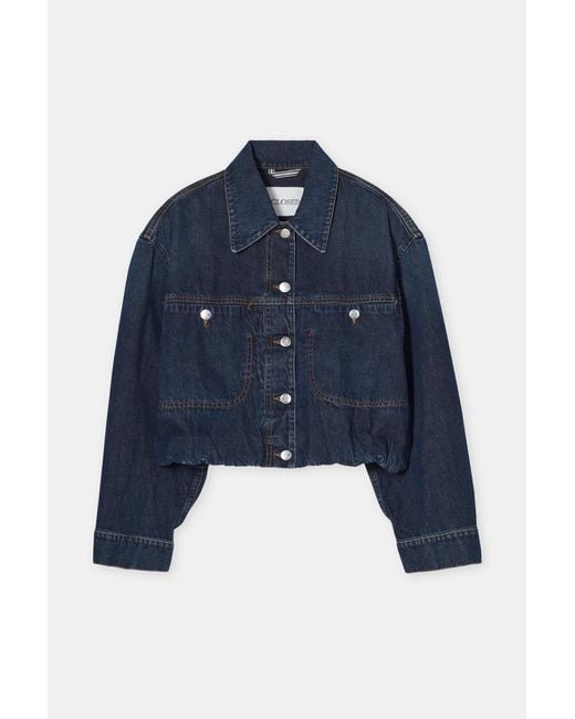 Closed Blue Folded Hem Jacket