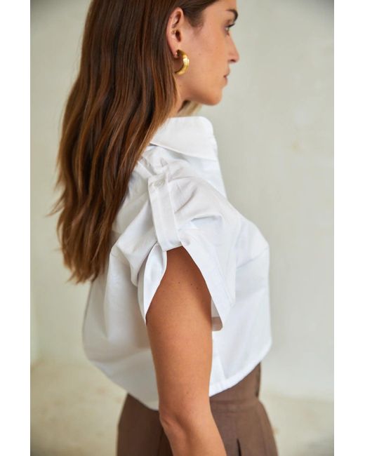 Hevron White Leonora Top