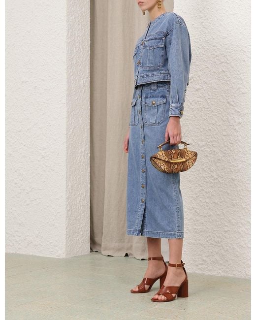 Zimmermann Blue Denim Cropped Jacket