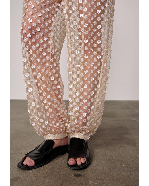 Herskind Natural Nya Pants Embroidered Mesh