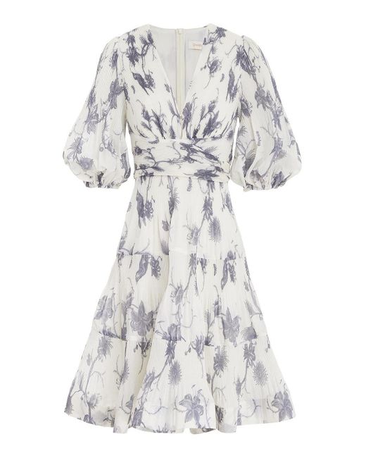Zimmermann Pleated Mini Dress in White Lyst