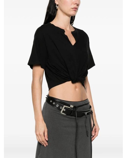 R13 Twisted Front Tee in Black | Lyst