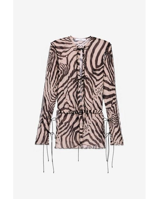 IRO White Trecy Printed Ls Top