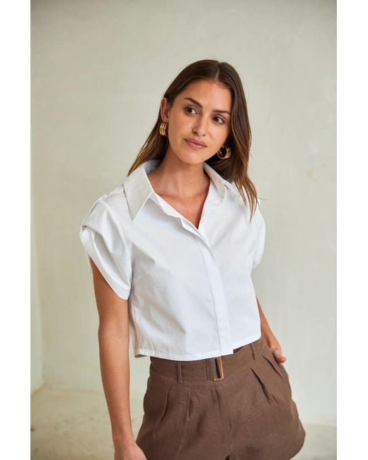 Hevron White Leonora Top