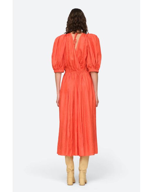 Sea Red Roberta Solid Ls Dress (Final Sale)
