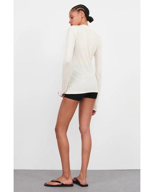 Wardrobe NYC White Ribbed Ls Tee