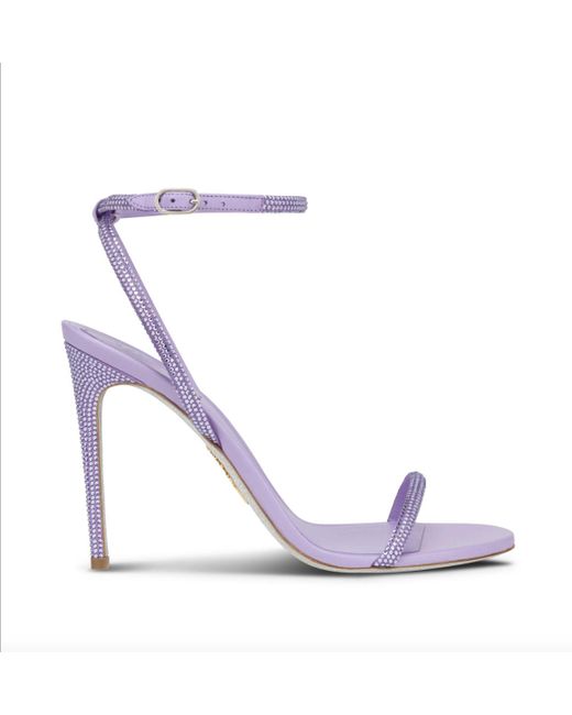 Rene Caovilla Ellabrita Crystal Lavender Sandal 105 in Purple | Lyst