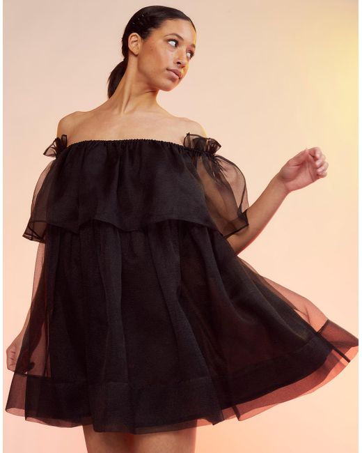 KAAREM - Grain Organza Silk Organza Dress - Black
