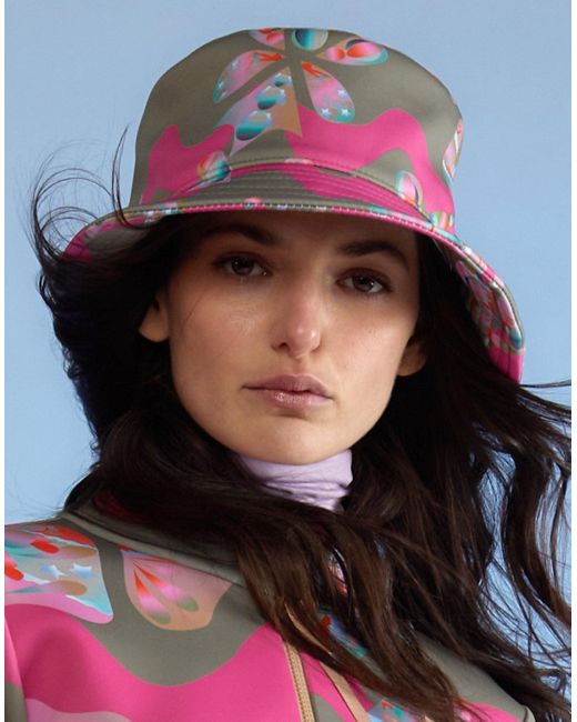 Cynthia Rowley Neoprene Bucket Hat In Black | Lyst