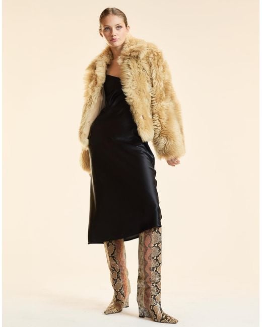 Cynthia Rowley Natural Shearling Cropped Jacket