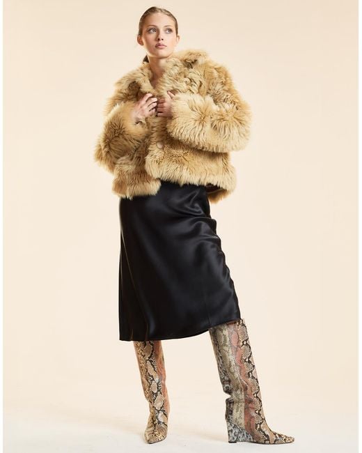 Cynthia Rowley Natural Shearling Cropped Jacket