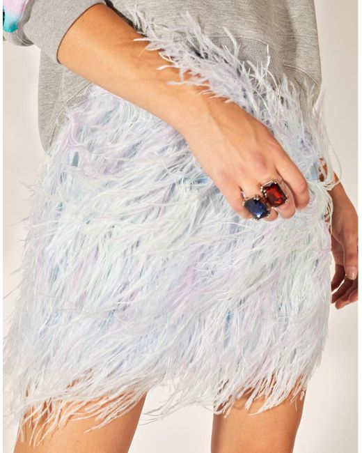 Missguided feather outlet skirt