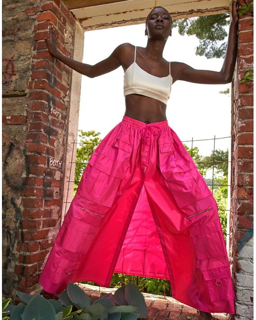 Pink top utility skirt