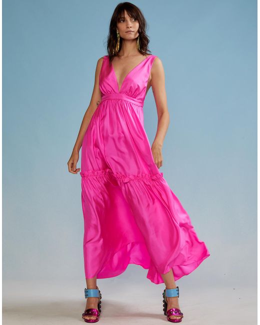 Cynthia Rowley Juna Silk Dress In Pink Lyst