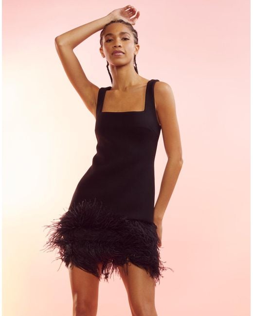 black feather cocktail dresses