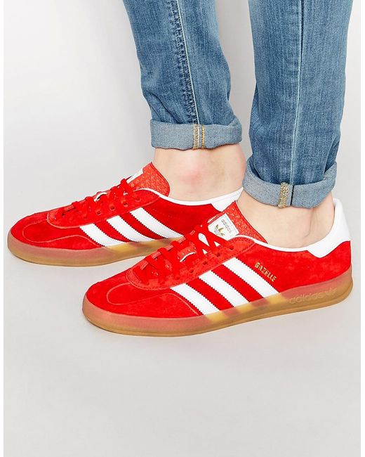 Aanstellen hoofdstad Geladen adidas Gazelle Indoor Trainers in Red for Men | Lyst