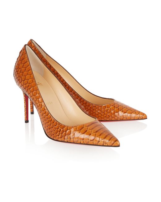 blue christian louboutin sneakers - Christian louboutin Dcollet 85 Python Pumps in Orange | Lyst