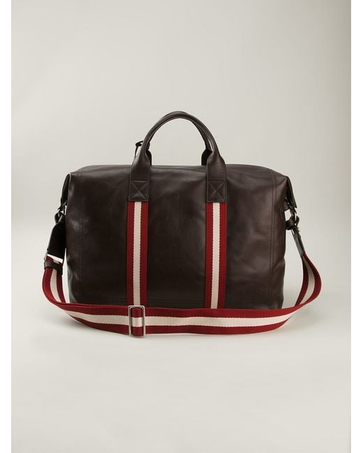 Bally Contrast Strap Weekend Bag in Brown for Men Lyst