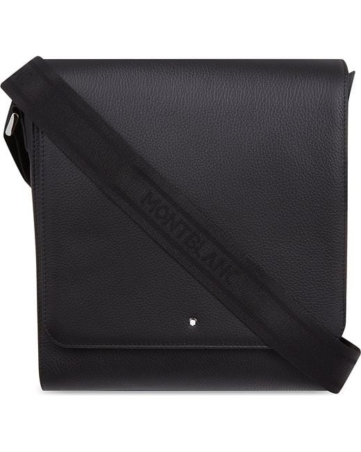 Montblanc Black Meisterstück Leather North South Bag for men