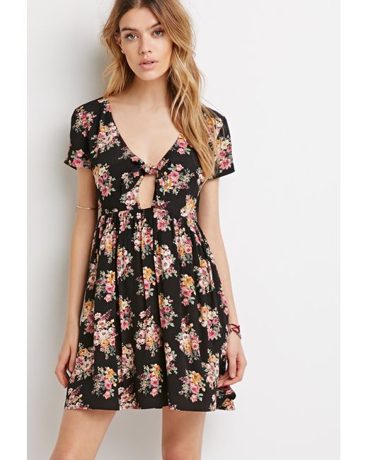 black knit floral dress forever 21