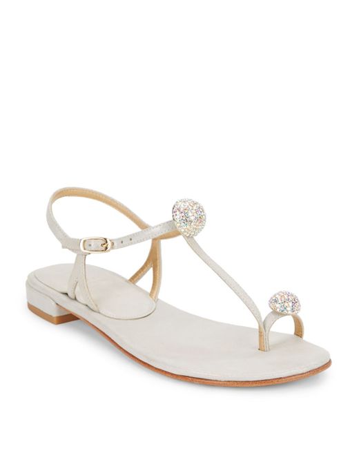 Crystal toe ring sandals sales
