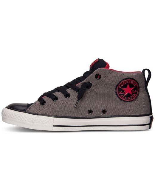 Converse Gray Men'S Chuck Taylor Street Mid Casual Sneakers From Finish Line for men
