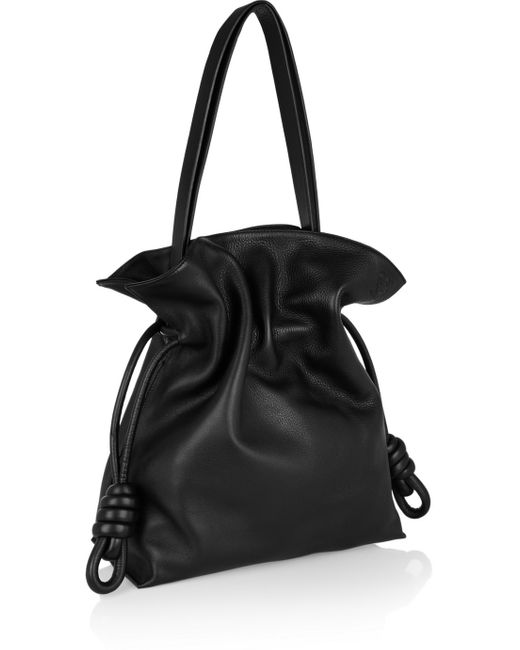 Loewe Flamenco Knot Large Leather Shoulder Bag in Black Lyst