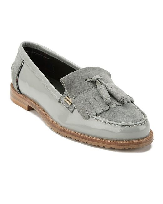 Barbour Gray Women'S Amber Suede Tassel Loafers