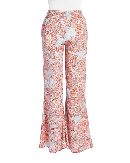 Lord & taylor Sheer Wide-leg Pants in White (Cashmere) | Lyst
