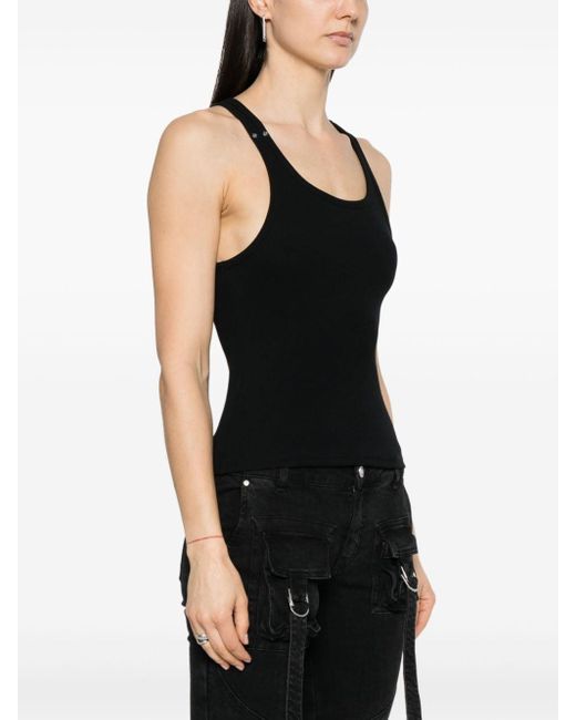 MM6 by Maison Martin Margiela Black Cut-out Ribbed Tank Top
