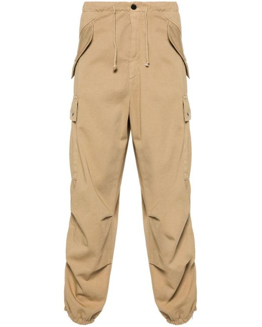 Dries Van Noten Natural Cargo Trousers Beige In Polyester for men