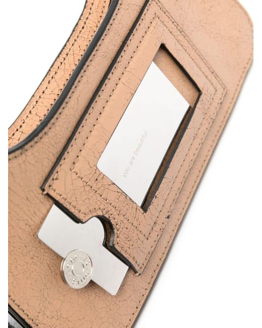 Acne White Mini Platt Bag Eo Beige In Leather