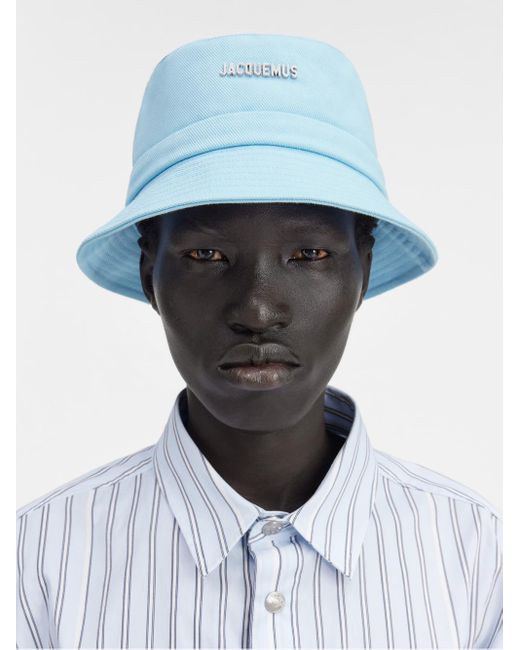 Jacquemus Le Bob Gadjo Bucket Hat Blue In Cotton