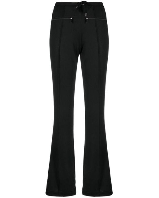 Courreges Black Logo-patch Drawstring Flared Trousers