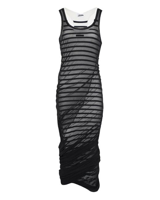 Jean Paul Gaultier Contrasted Mariniere Dress Black In Viscose