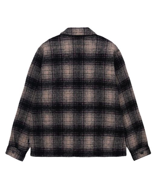 Stussy Wool Plaid Zip Shirt Lilac In Wool in Black | Lyst