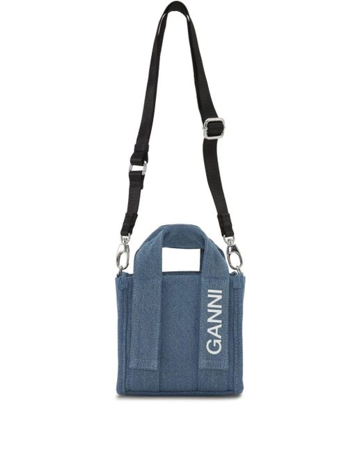 Ganni Blue Tech Denim Mini Bag